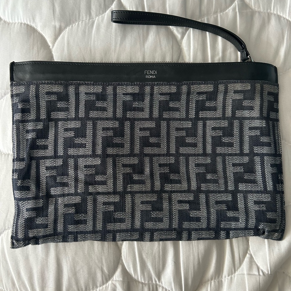 Fendi Black and Gray clutch/wristlet